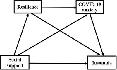 The mediating effect of resilience and COVID-19 anxiety on the relationship between social support and insomnia among healthcare workers: a cross-sectional study